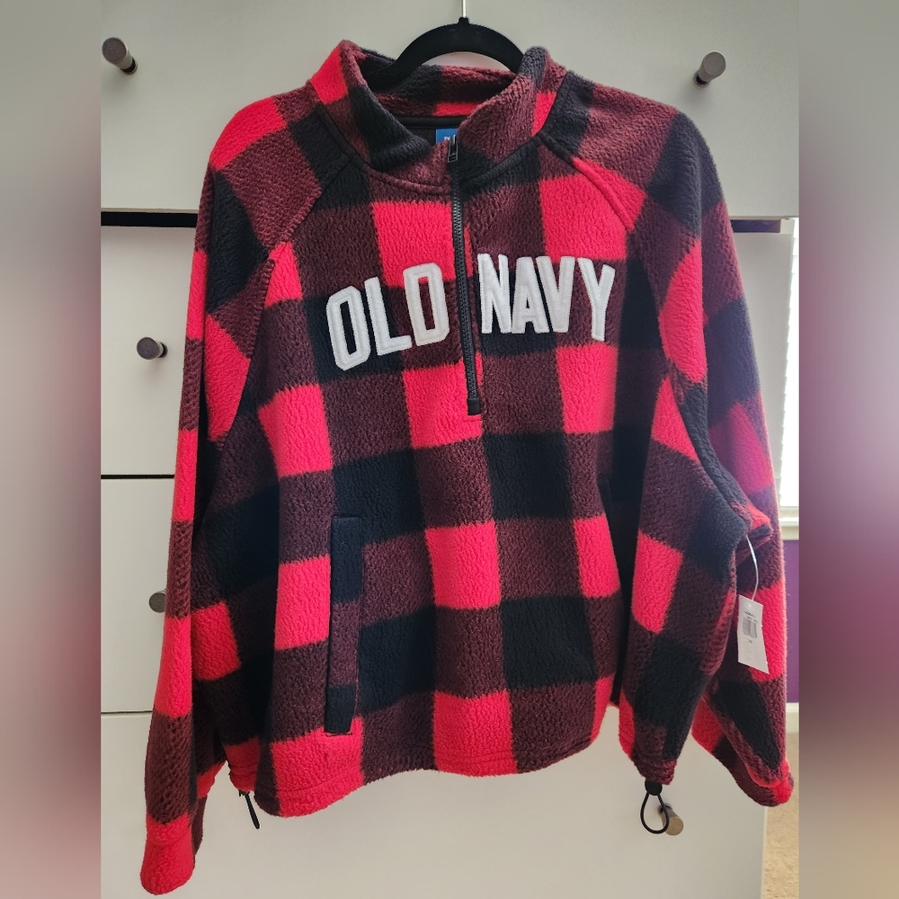 Old Navy oversized Buffalo Plaid Sherpa